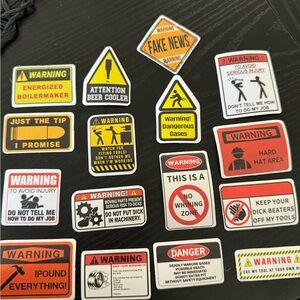 Humorous Warning Sticker Set